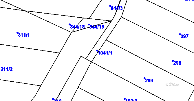 Parcela st. 1041/1 v KÚ Tetčice, Katastrální mapa