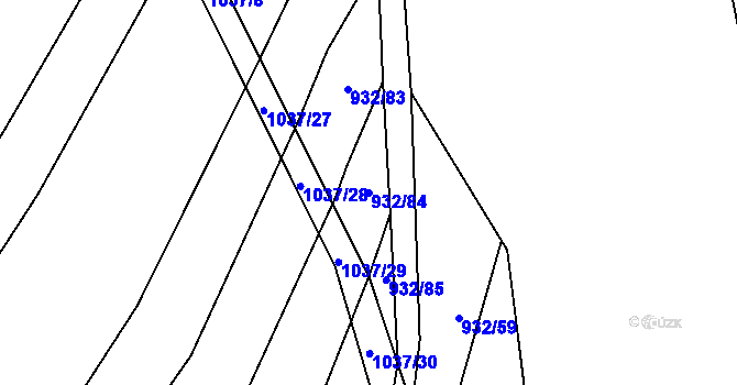 Parcela st. 932/84 v KÚ Tetčice, Katastrální mapa