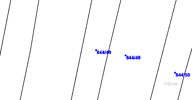 Parcela st. 844/49 v KÚ Tetčice, Katastrální mapa