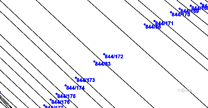 Parcela st. 844/172 v KÚ Tetčice, Katastrální mapa
