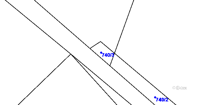 Parcela st. 740/3 v KÚ Tetčice, Katastrální mapa