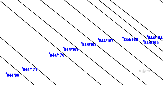 Parcela st. 844/168 v KÚ Tetčice, Katastrální mapa