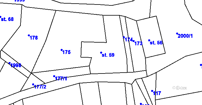 Parcela st. 59 v KÚ Rochov u Tetčiněvsi, Katastrální mapa