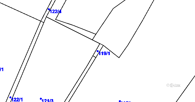 Parcela st. 119/1 v KÚ Tetčiněves, Katastrální mapa