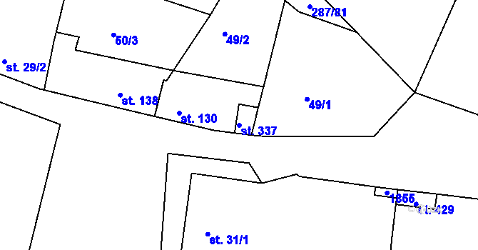 Parcela st. 337 v KÚ Tetín u Berouna, Katastrální mapa