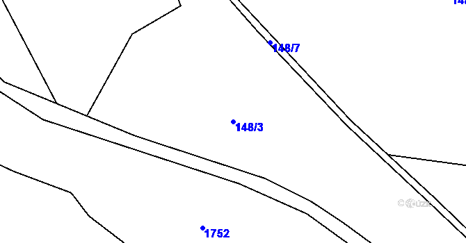 Parcela st. 148/3 v KÚ Tetín u Berouna, Katastrální mapa