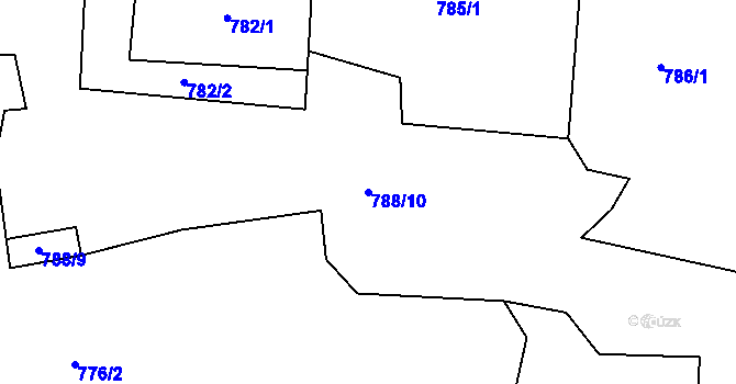 Parcela st. 788/10 v KÚ Tetín u Berouna, Katastrální mapa