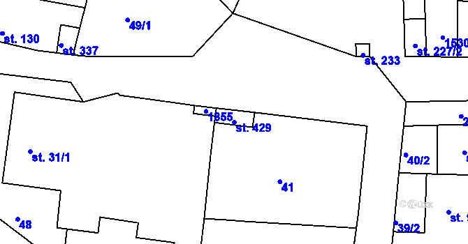 Parcela st. 429 v KÚ Tetín u Berouna, Katastrální mapa