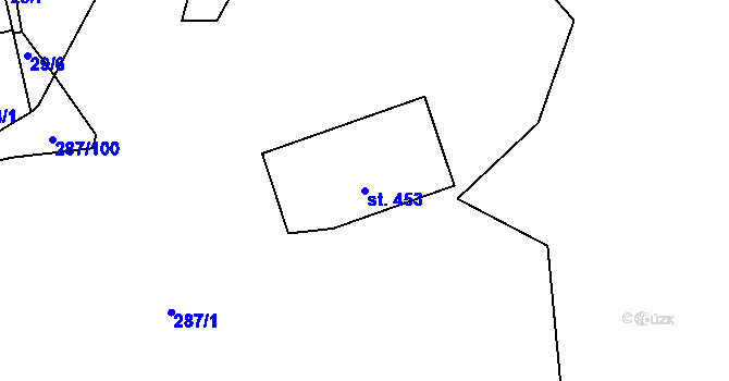 Parcela st. 453 v KÚ Tetín u Berouna, Katastrální mapa