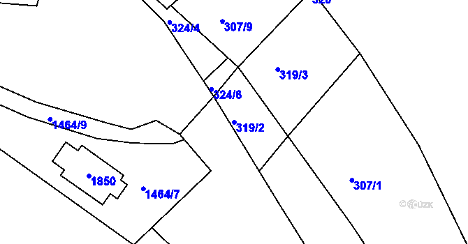 Parcela st. 319/2 v KÚ Tetín u Berouna, Katastrální mapa