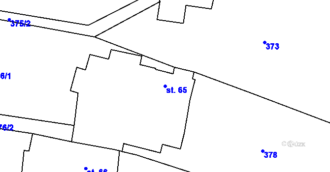 Parcela st. 65 v KÚ Tetín, Katastrální mapa
