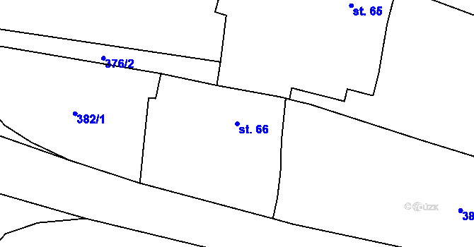 Parcela st. 66 v KÚ Tetín, Katastrální mapa
