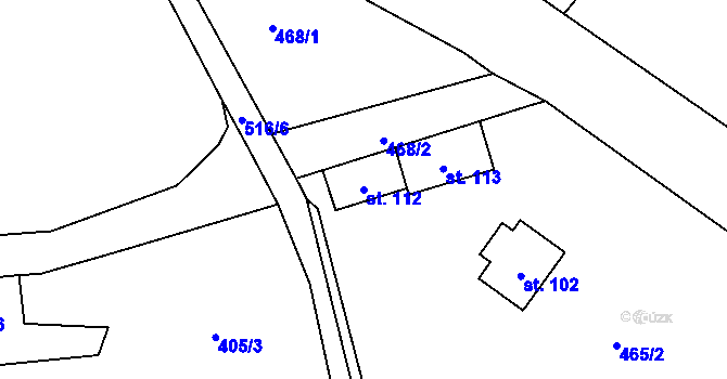 Parcela st. 112 v KÚ Tetín, Katastrální mapa
