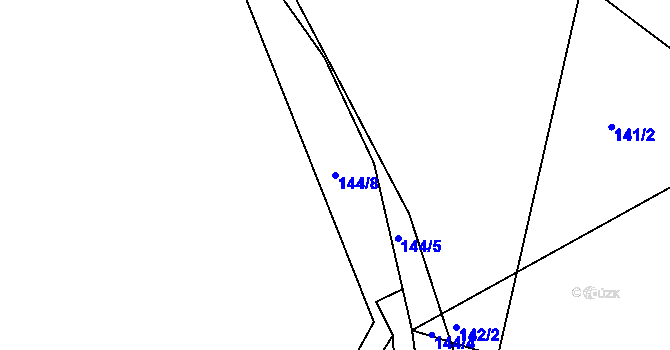 Parcela st. 144/8 v KÚ Tetín, Katastrální mapa