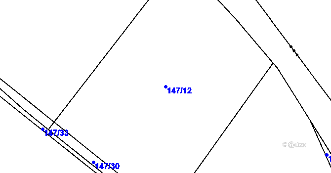 Parcela st. 147/12 v KÚ Tetín, Katastrální mapa