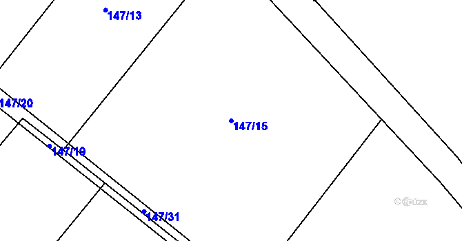Parcela st. 147/15 v KÚ Tetín, Katastrální mapa