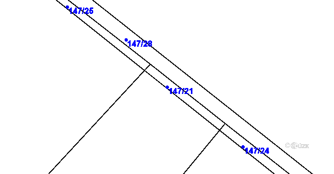 Parcela st. 147/21 v KÚ Tetín, Katastrální mapa
