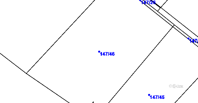 Parcela st. 147/46 v KÚ Tetín, Katastrální mapa
