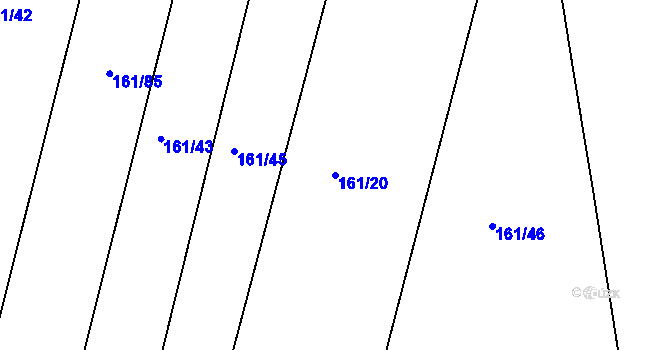 Parcela st. 161/20 v KÚ Tetín, Katastrální mapa