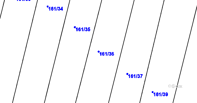 Parcela st. 161/36 v KÚ Tetín, Katastrální mapa