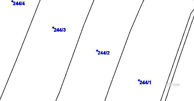 Parcela st. 244/2 v KÚ Tetín, Katastrální mapa