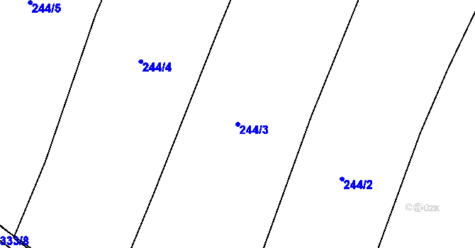 Parcela st. 244/3 v KÚ Tetín, Katastrální mapa