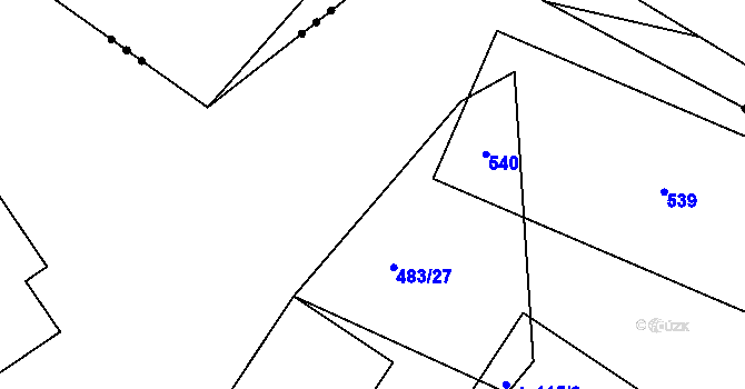 Parcela st. 483/29 v KÚ Tetín, Katastrální mapa