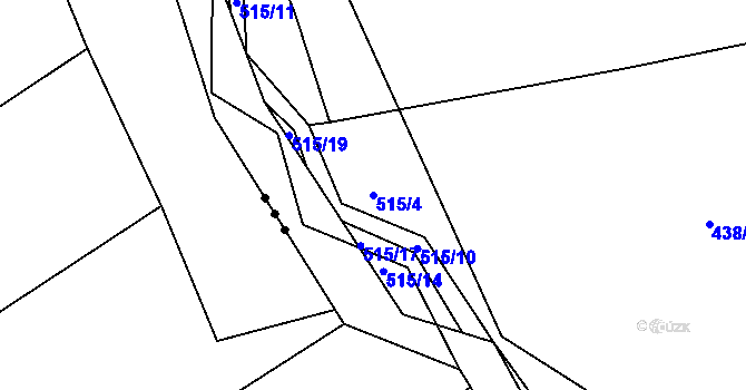 Parcela st. 515/4 v KÚ Tetín, Katastrální mapa