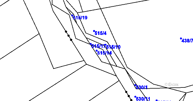 Parcela st. 515/14 v KÚ Tetín, Katastrální mapa