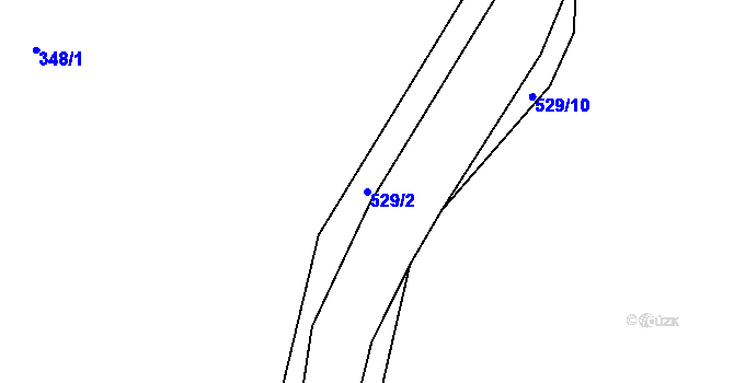 Parcela st. 529/2 v KÚ Tetín, Katastrální mapa