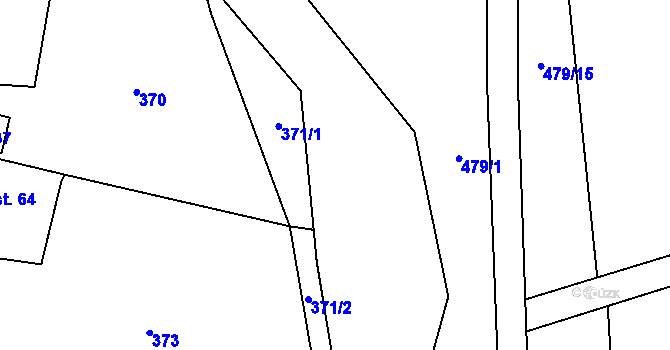 Parcela st. 529/3 v KÚ Tetín, Katastrální mapa