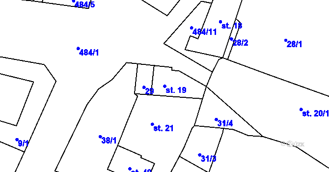Parcela st. 19 v KÚ Vřesník u Tetína, Katastrální mapa