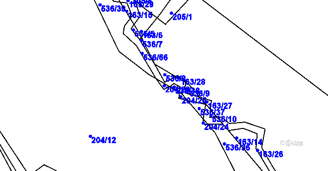 Parcela st. 204/26 v KÚ Vřesník u Tetína, Katastrální mapa