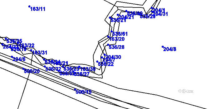Parcela st. 204/30 v KÚ Vřesník u Tetína, Katastrální mapa
