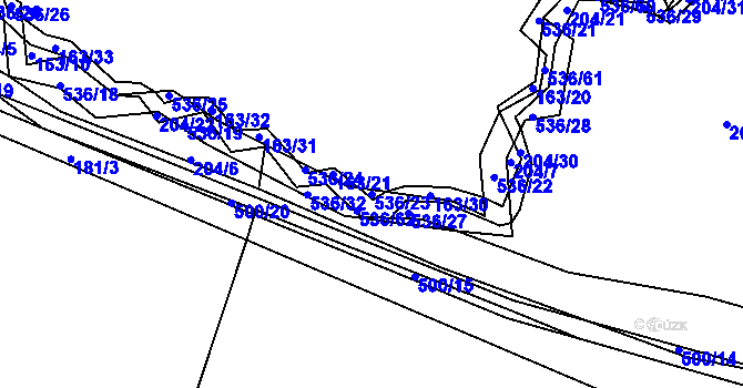 Parcela st. 536/23 v KÚ Vřesník u Tetína, Katastrální mapa