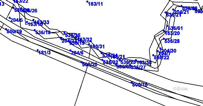 Parcela st. 536/24 v KÚ Vřesník u Tetína, Katastrální mapa