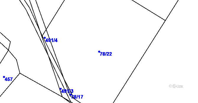 Parcela st. 78/22 v KÚ Vřesník u Tetína, Katastrální mapa