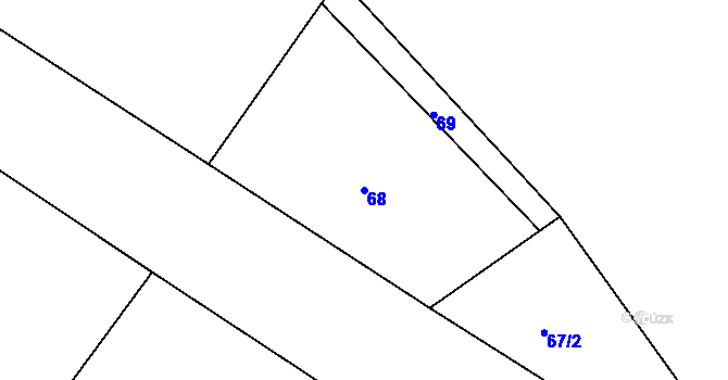 Parcela st. 68 v KÚ Tchořovice, Katastrální mapa