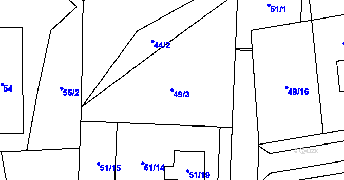 Parcela st. 49/3 v KÚ Tichá na Moravě, Katastrální mapa