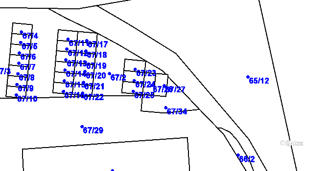 Parcela st. 67/27 v KÚ Tichá na Moravě, Katastrální mapa