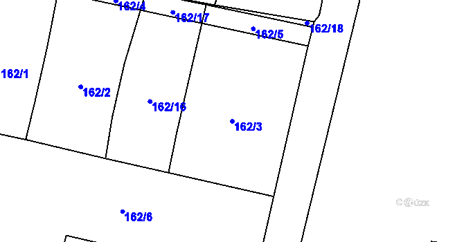 Parcela st. 162/3 v KÚ Tichá na Moravě, Katastrální mapa