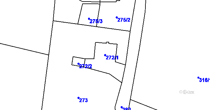 Parcela st. 272/1 v KÚ Tichá na Moravě, Katastrální mapa
