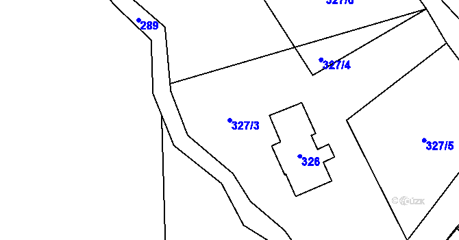 Parcela st. 327/3 v KÚ Tichá na Moravě, Katastrální mapa