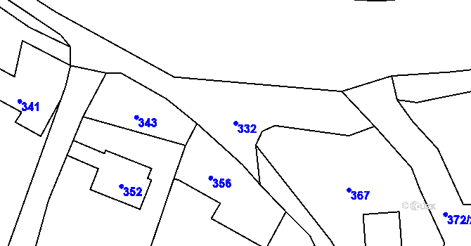 Parcela st. 332 v KÚ Tichá na Moravě, Katastrální mapa