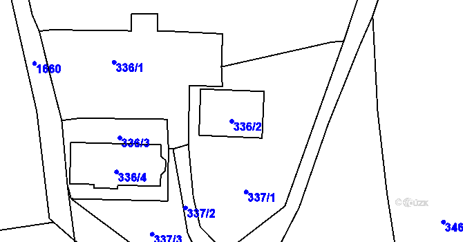 Parcela st. 336/2 v KÚ Tichá na Moravě, Katastrální mapa