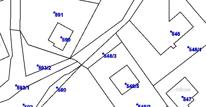 Parcela st. 548/3 v KÚ Tichá na Moravě, Katastrální mapa