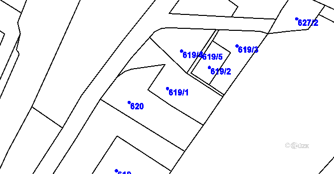 Parcela st. 619 v KÚ Tichá na Moravě, Katastrální mapa