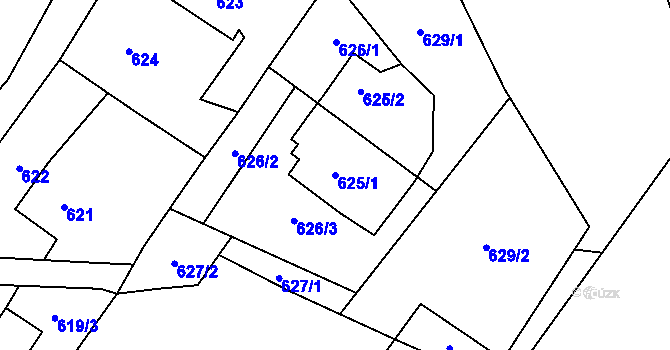 Parcela st. 625/1 v KÚ Tichá na Moravě, Katastrální mapa