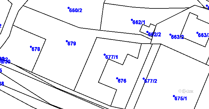 Parcela st. 677/1 v KÚ Tichá na Moravě, Katastrální mapa