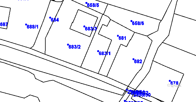 Parcela st. 683/1 v KÚ Tichá na Moravě, Katastrální mapa